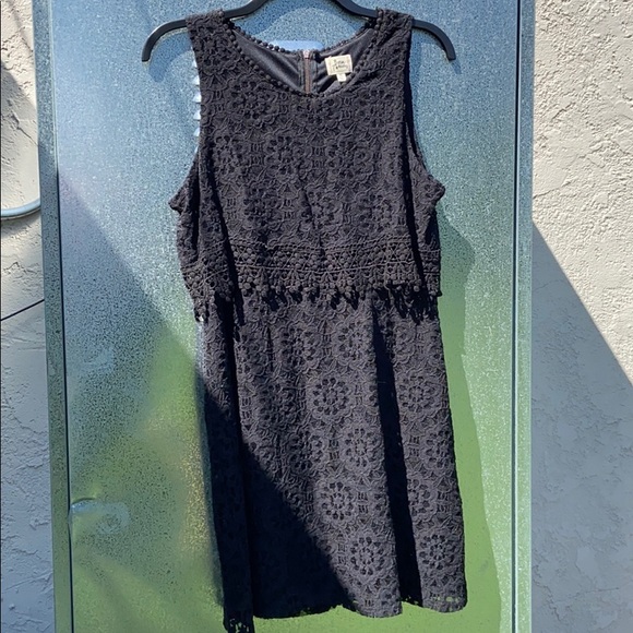 Dresses & Skirts - Adorable Black lace dress with gold back zipper